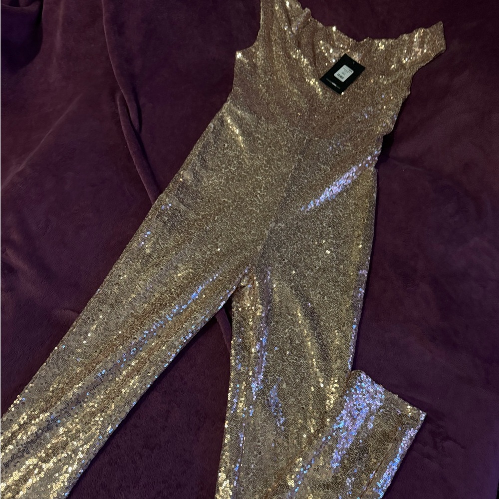 Rose Gold Sequin Jumpsuit